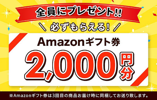 Amazonギフト券2,000円分プレゼント